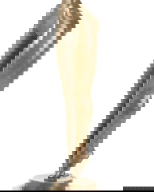 Nud- statueta moderna din bronz pe un soclu din marmura