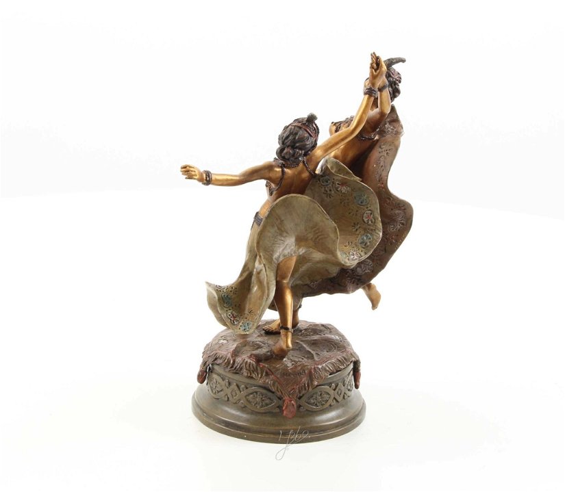 Doua dansatoare- statueta vieneza din bronz masiv
