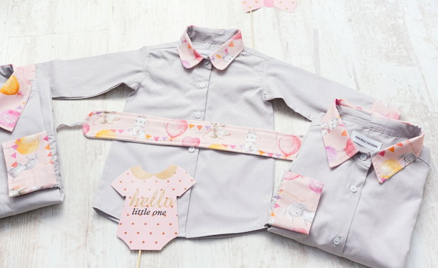 Camasi Familie Gri cu Iepurasi