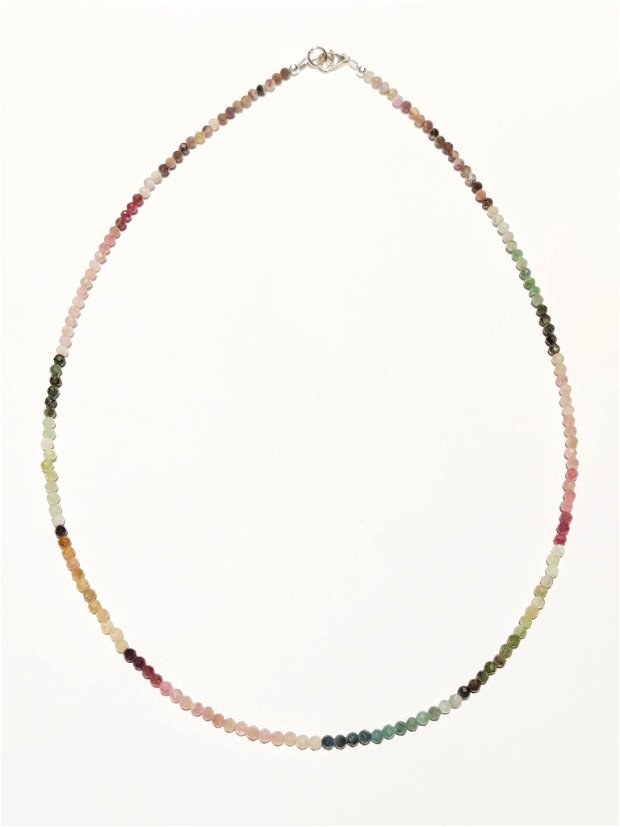 Colier turmalina multicolora si argint 925    (965)