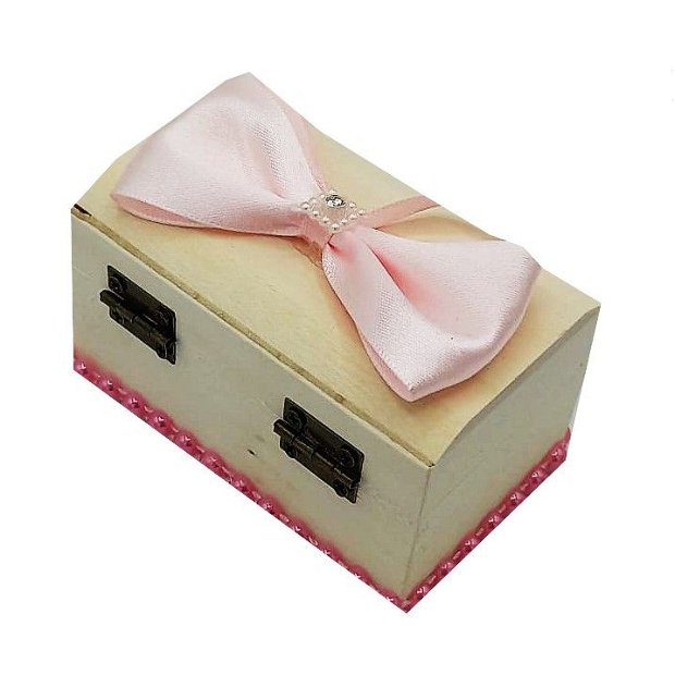 Cutiuta cufar pentru prima suvita, MCF, handmade, roz, 10x5x5 cm