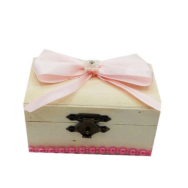 Cutiuta cufar pentru prima suvita, MCF, handmade, roz, 10x5x5 cm