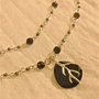 Set argint cu pandantiv din onix negru Gabvari 16 mm,obsidian, pirita
