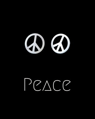Cercei din argint 92.5 cu semnul păcii PEACE