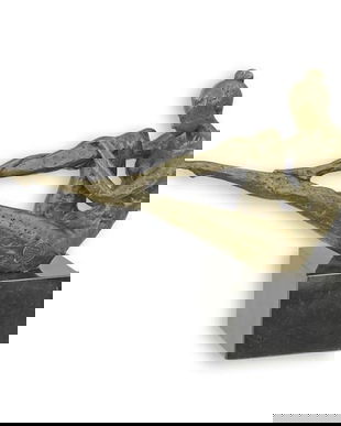 Nud modern- statueta din bronz pe soclu din marmura