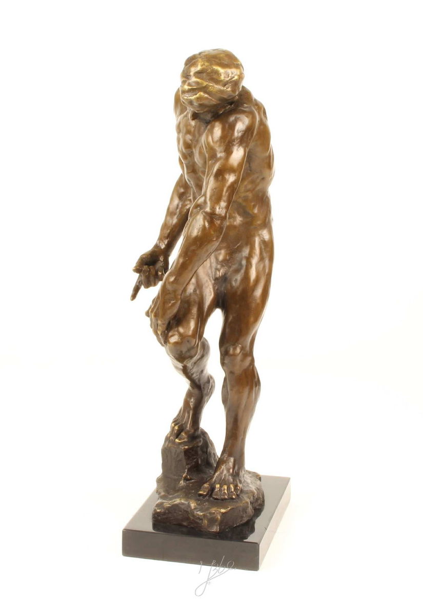 Adam - statueta mare din bronz pe soclu din marmura