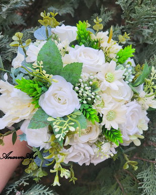 Buchet de mireasa cu cocarda mire
