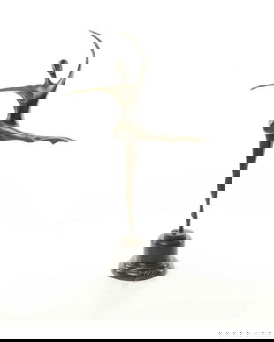 Dansatoare moderna- statueta din bronz pe un soclu din marmura