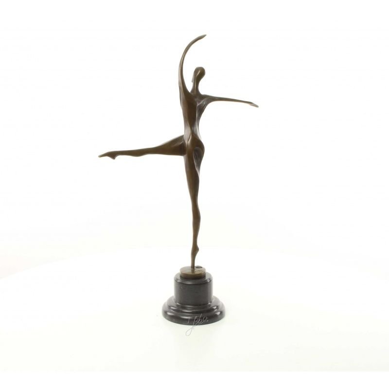 Dansatoare moderna- statueta din bronz pe un soclu din marmura