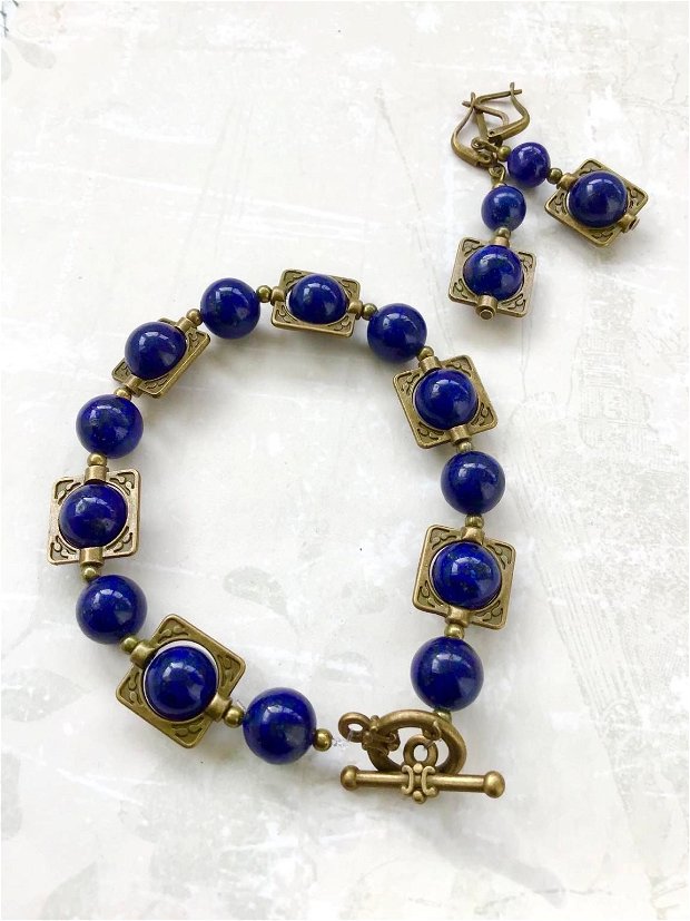 Set vintage lapis lazuli