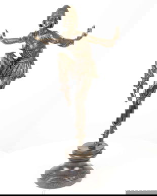 SEHEREZADA - STATUETA DIN BRONZ PE SOCLU DIN MARMURA