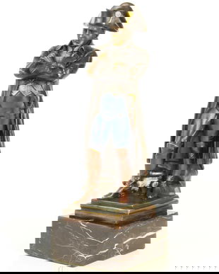 NAPOLEON COLORAT - STATUETA DIN BRONZ PE SOCLU DIN MARMURA