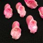 Floare, coral sintetic, roz degrade, 15x10x9 mm- 1 buc