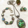 Set vintage paua shell