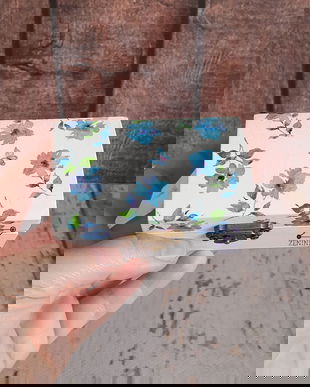 Cutie verighete albastrele, cutie inele albastrele, pernuta verighete albastrele, cutie verighete flori albastre