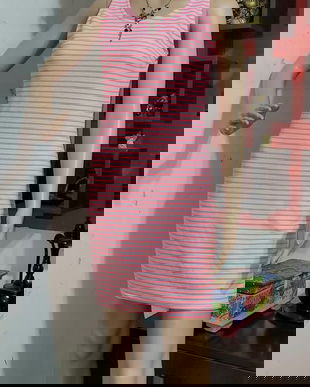 Rochie în dungi neon s-m