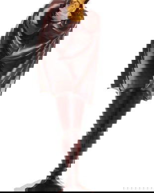 Mefisto- statueta din bronz pe un soclu din marmura