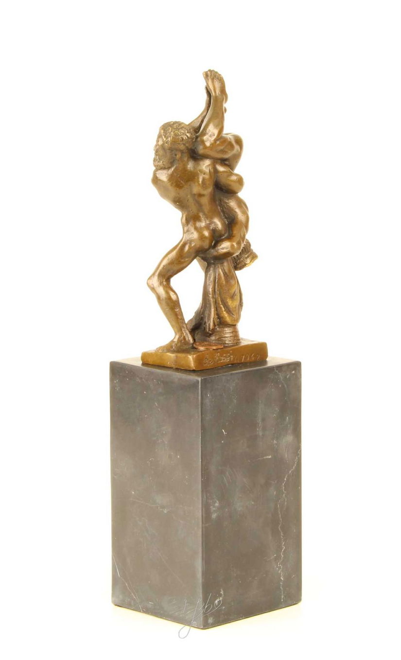 Hercule si Diomede- statueta din bronz pe un soclu din marmura