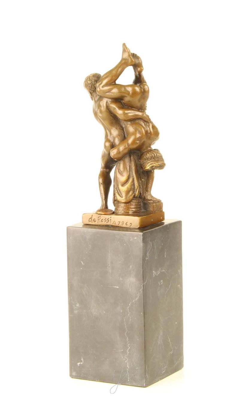 Hercule si Diomede- statueta din bronz pe un soclu din marmura