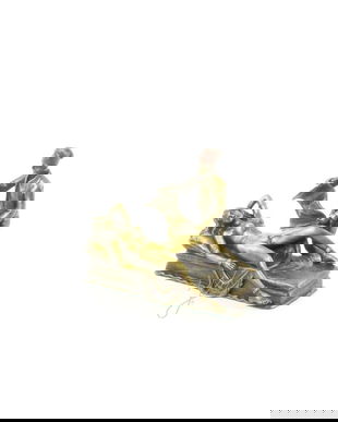 Femeia si turcul- statueta din bronz pictat