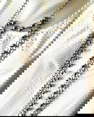 colier lung cu perle si lanturi