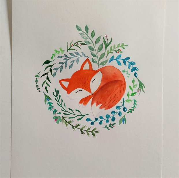 Ilustrație sleepy fox