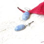 Cercei cu agate blue lace si otel inoxidabil