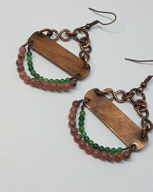 Cercei unicat, cercei din cupru, cercei handmade
