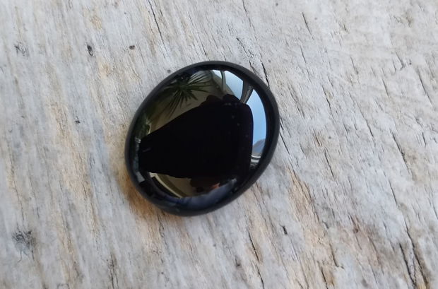 Cabochon onix negru, 26x21 mm
