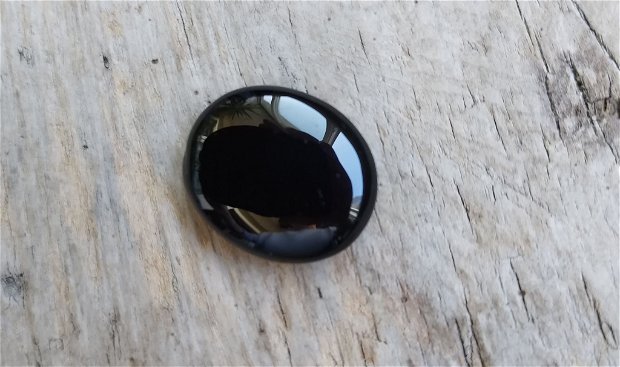 Cabochon onix negru, 26x21 mm
