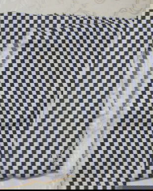 Nou/bumbac denim cu dungi