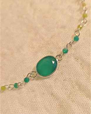 Bratara argint, onix verde, jad canadian, opal verde brazilian, degrade- Transport gratuit