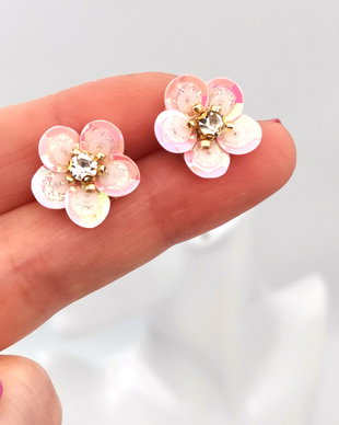 Rezervat Cercei -Pink Little Flowers