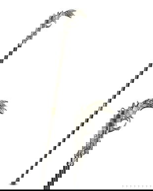 Baston din metal cu maner din aluminiu cu un pistol