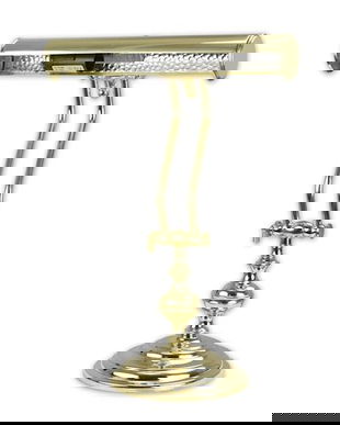 Lampa Banker din alama masiva aurie cu aspect industrial