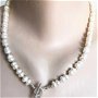 Colier cu perle albe de cultura si accesorii din argint marcat