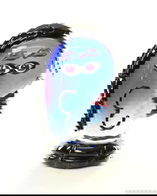 Cap de femeie abstract din sticla Murano