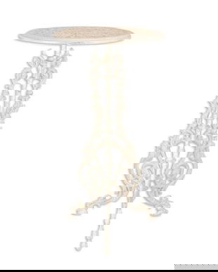 Masuta pentru plante antik white din fier forjat