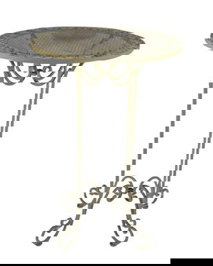 Masa gradina din fier forjat antik white