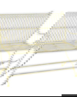 Banca plianta din fier forjat antik white