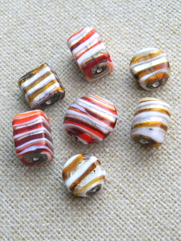 Margele sticla lampwork 7 buc. (MN15-6)