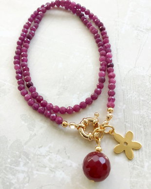 Colier CHOKER radacina de RUBIN natural