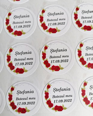 Etichete autoadezive personalizate nunta, botez