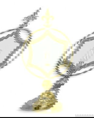 Felinar electric stea din metal auriu cu sticla