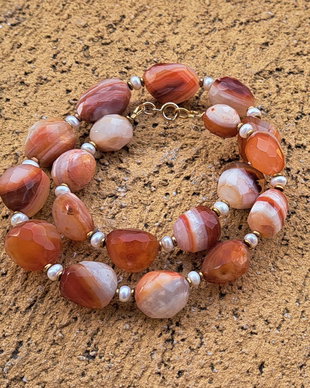 Colier agate roșii