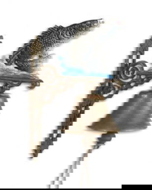 Clopot de usa cu un peste din fonta