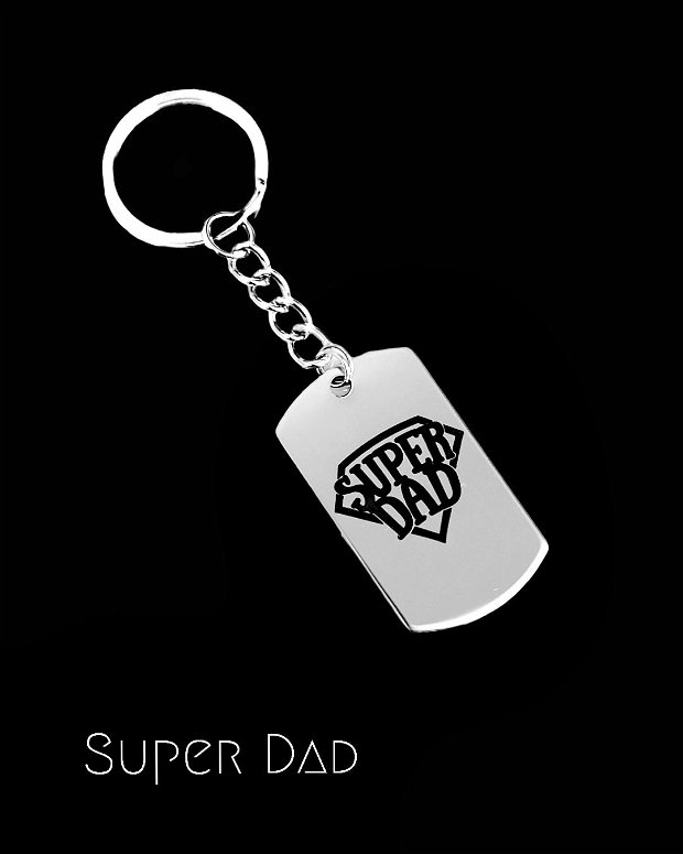 Breloc personalizat din oțel inoxidabil SUPER DAD
