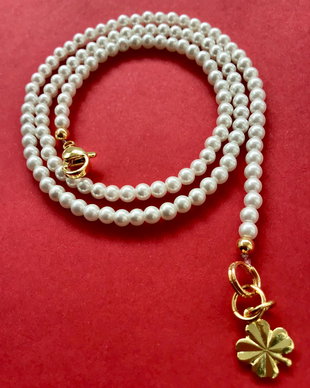 Colier CHOKER perle de Mallorca albe
