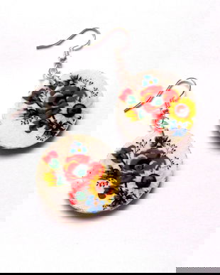 cercei lemn cu flori 42688