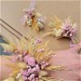 Cocarde nuntă/ Brățări domnișoare onoare-flori naturale uscate și criogenate,  Roz pastel Bej